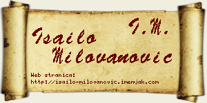 Isailo Milovanović vizit kartica